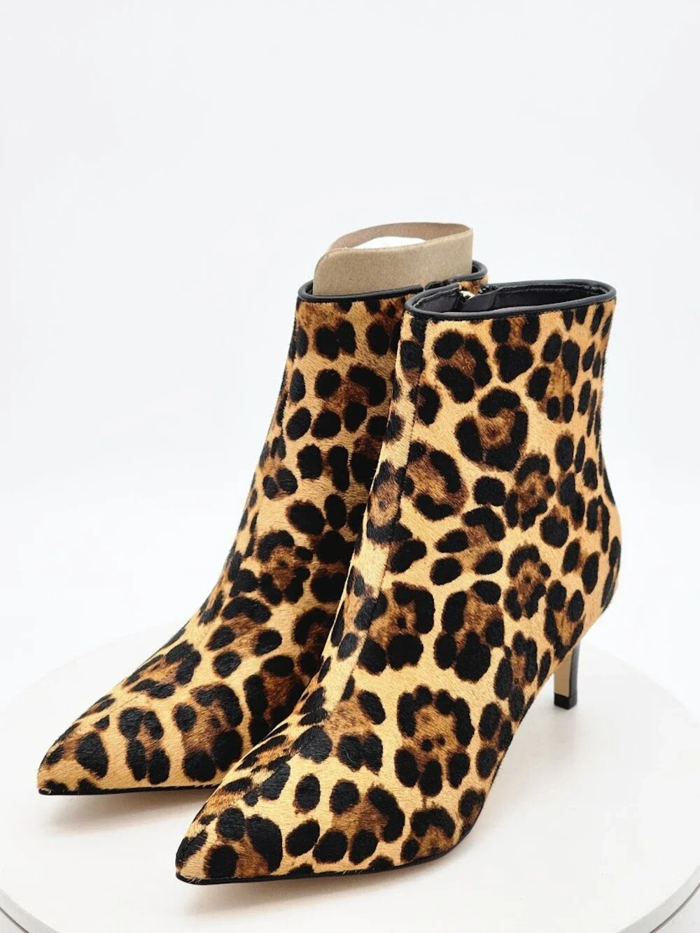 Nine West Sheeba Leopard Print Haircalf Ankle Boots Women’s Size 5.5 M